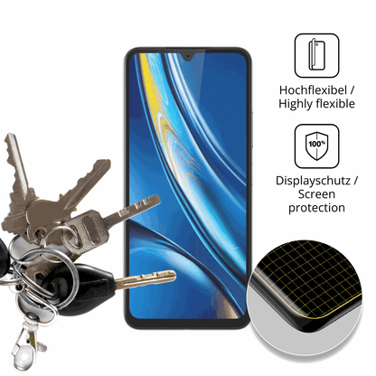 dipos Displayschutz f�r Fossibot S5, transparente Oberfl�che, perfekte Passform auch f�r die Rundungen