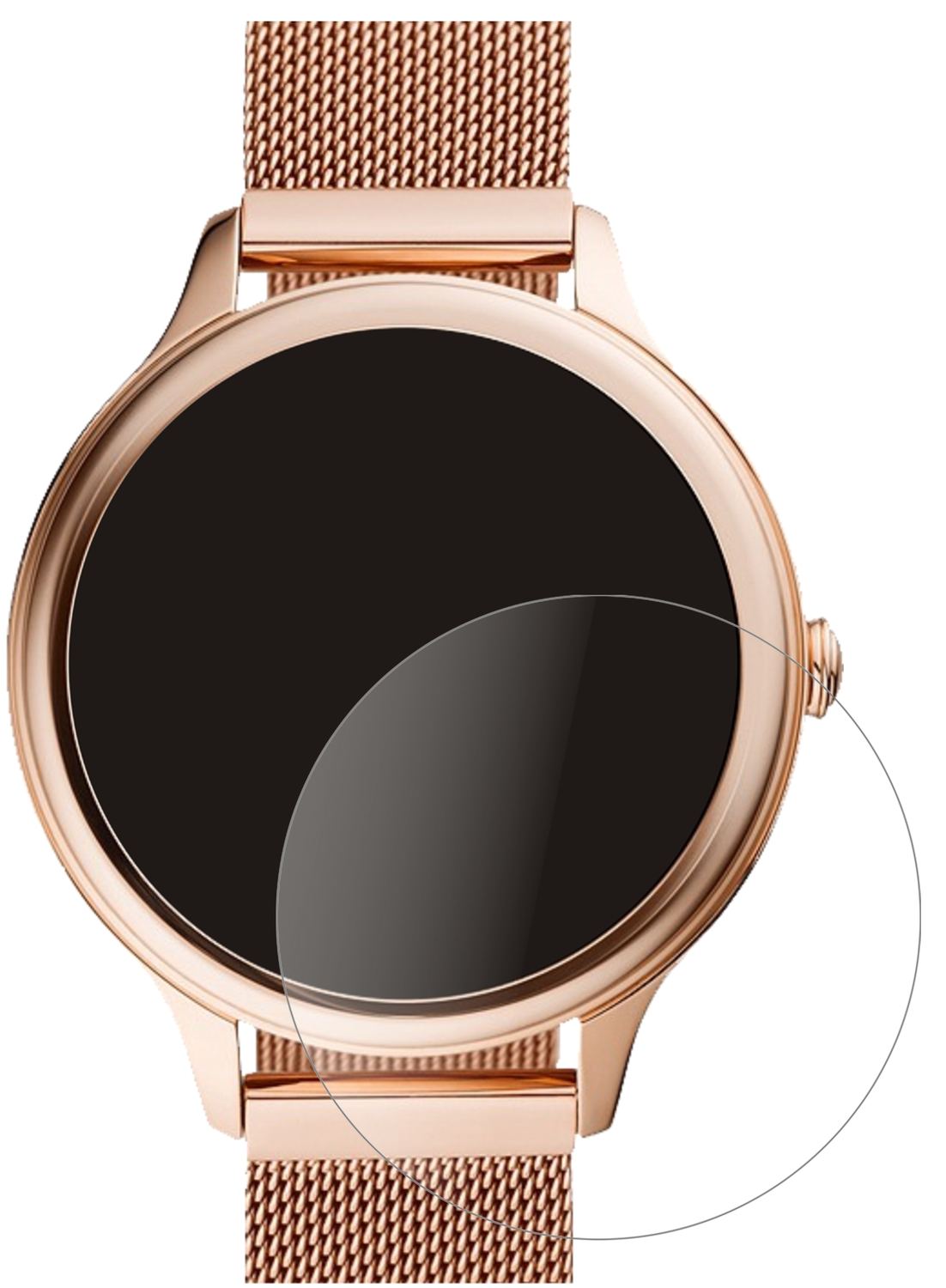 FossilGen 5E (44mm) mit aufgebrachter dipos Panzerfolie, die lästige Fingerabdrücke minimiert