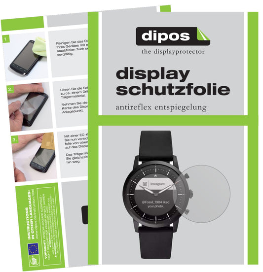 Matte Displayschutzfolie von dipos passend für Fossil Hybrid HR, präziser Zuschnitt und blasenfrei montiert