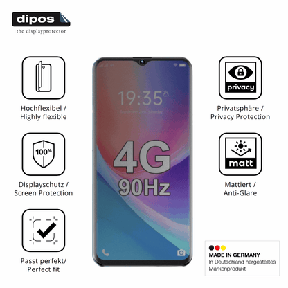 Flexible TPU-Folie passend zugeschnitten für FOXIONO H88, mit Privatsphäre-Schutz durch Sichtschutz-Folie