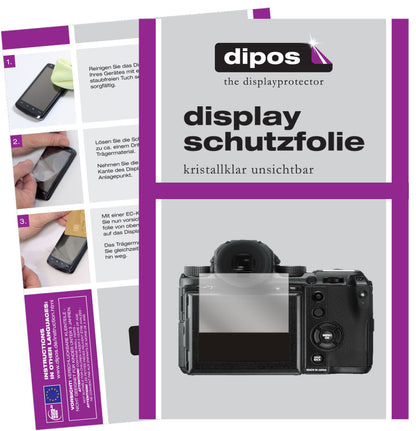 Klare Displayschutzfolie von dipos passend für Fujifilm GFX 50S II, präziser Zuschnitt und blasenfrei montiert