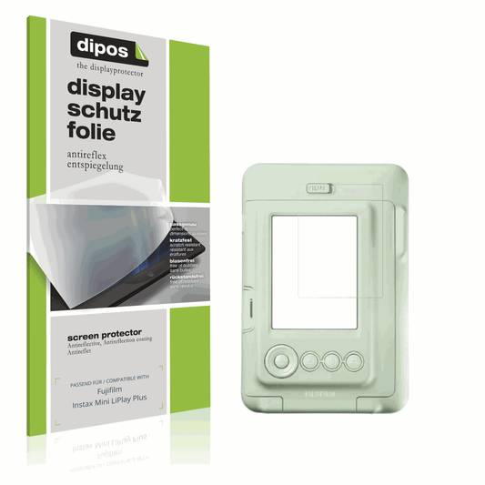 Matte Displayschutzfolie von dipos passend für fujifilminstax mini liplay plus, präziser Zuschnitt und blasenfrei montiert
