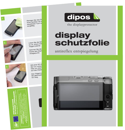 Matte Displayschutzfolie von dipos passend für Fujifilm X-A7, präziser Zuschnitt und blasenfrei montiert