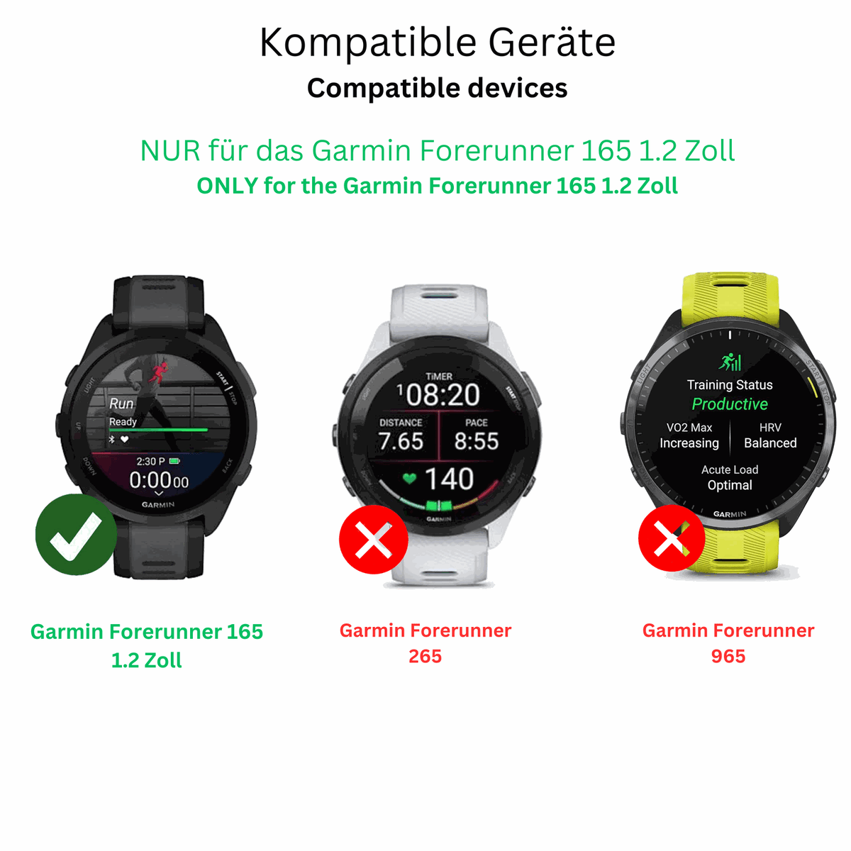 2x 9H Schutzfolie für Garmin Forerunner 165 Panzerfolie