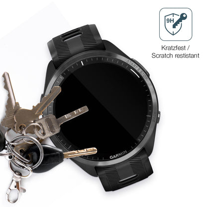 dipos Displayschutz für Garmin Forerunner 965, transparente Oberfläche, perfekte Passform auch für die Rundungen