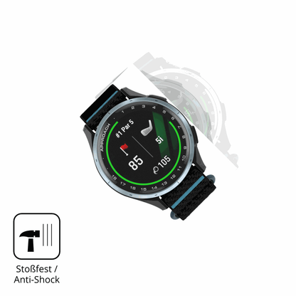 Schutz gegen Kratzer auf dem Garmin Approach J1 Glas durch Schlüssel, Stöße gegen die Tischkante oder Stürze