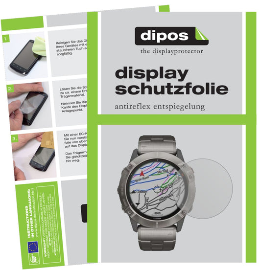 5x Schutzfolie matt für Garmin fenix 6X Solar Display-Schutzfolie