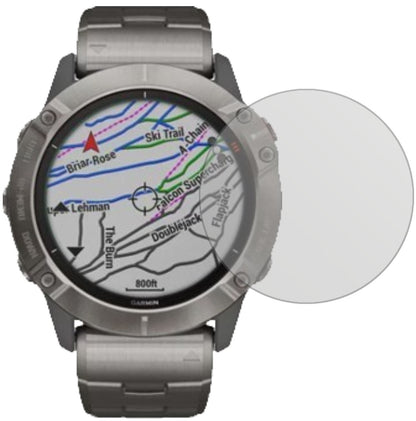 Garminfenix 6 Pro mit aufgebrachter dipos Displayschutzfolie, die lästige Fingerabdrücke minimiert