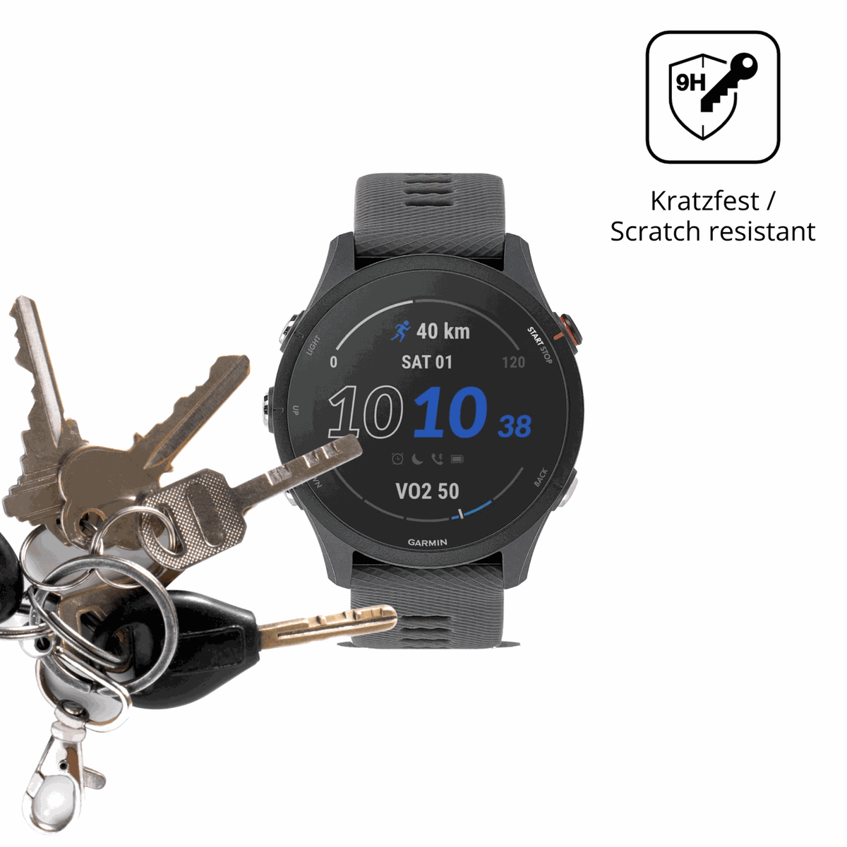 dipos Displayschutz für Garmin Forerunner 255, mattierte Oberfläche, robuste Festigkeit und perfekte Passform