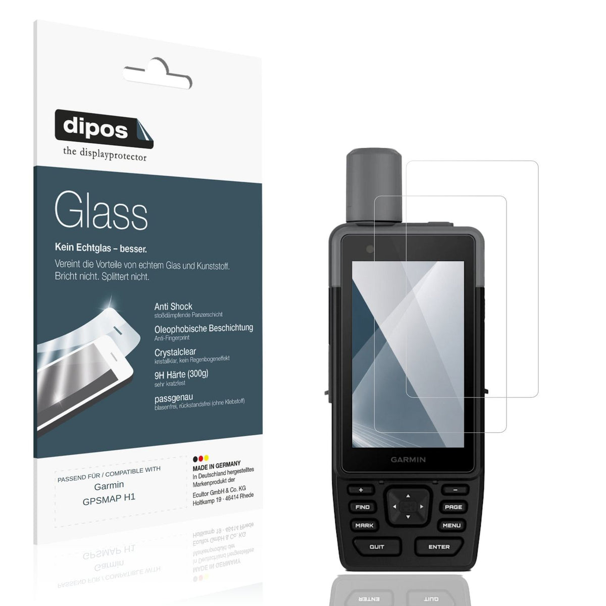 2x 9H Schutzfolie für Garmin GPSMAP H1 Panzerfolie