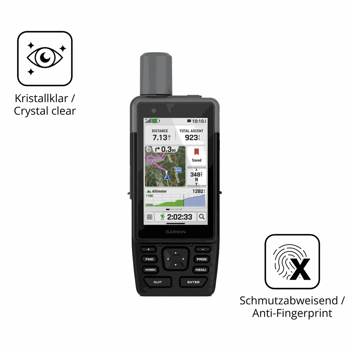 2x 9H Schutzfolie für Garmin GPSMAP H1 Panzerfolie