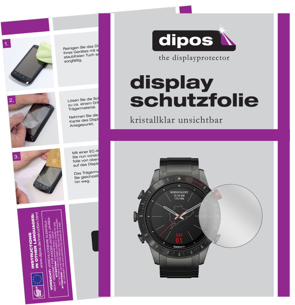 6x Schutzfolie klar für Garmin MARQ Driver Display-Schutzfolie