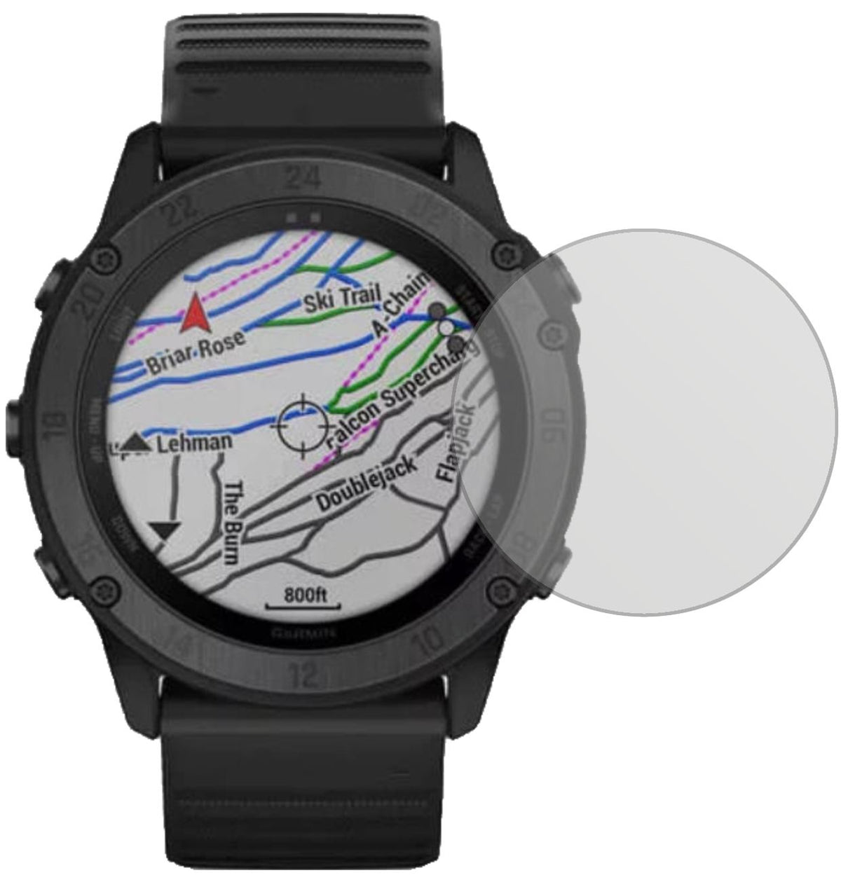 Garmintactix Delta mit aufgebrachter dipos Displayschutzfolie, die lästige Fingerabdrücke minimiert