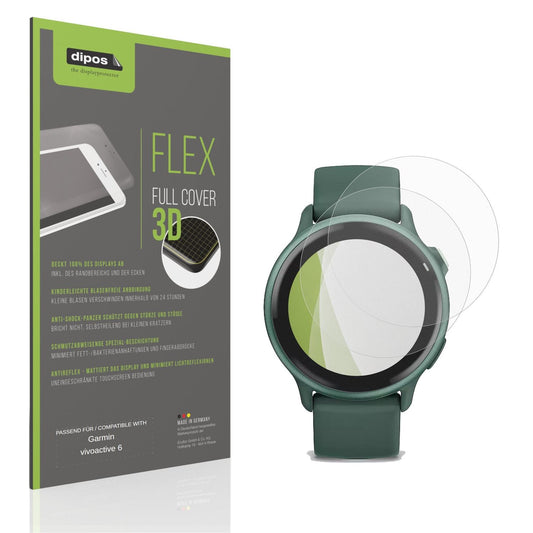 Matte Displayschutzfolie von dipos passend für Garmin vivoactive 6, 100% Displayabdeckung und blasenfreie Montage