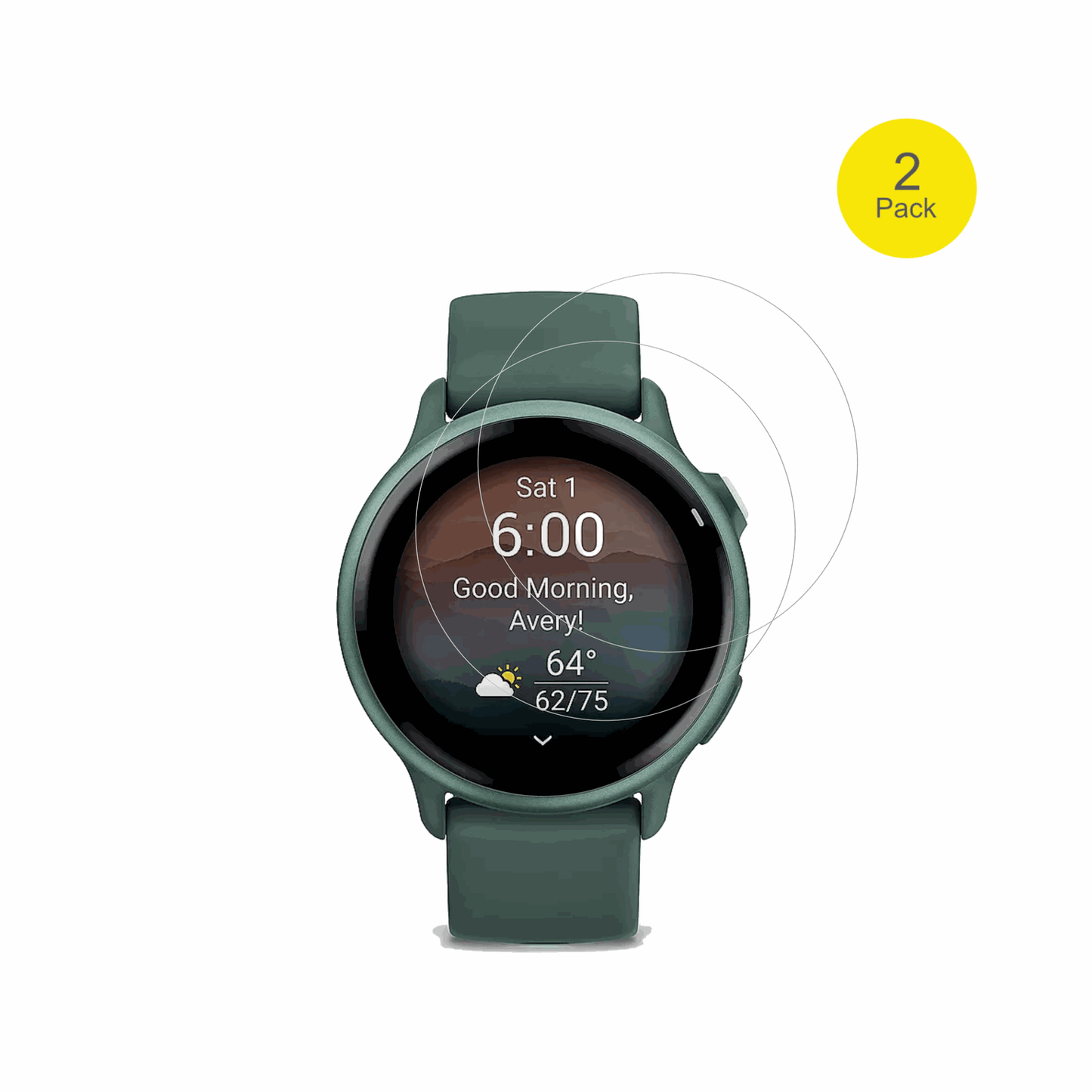 Garminvivoactive 6 mit aufgebrachter dipos Displayschutzfolie, glasklare Darstellung ohne Einschränkungen