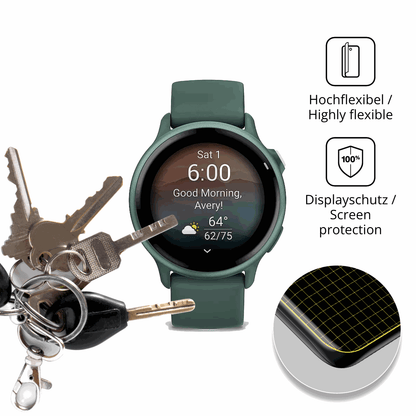 dipos Displayschutz für Garmin vivoactive 6, transparente Oberfläche, geringe Dicke und perfekte Passform