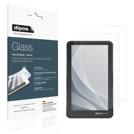 Matte Displayschutzfolie von dipos passend für Garmin zumo XT Tread 5,5 Zoll, 9H kratzfest und blasenfrei montiert