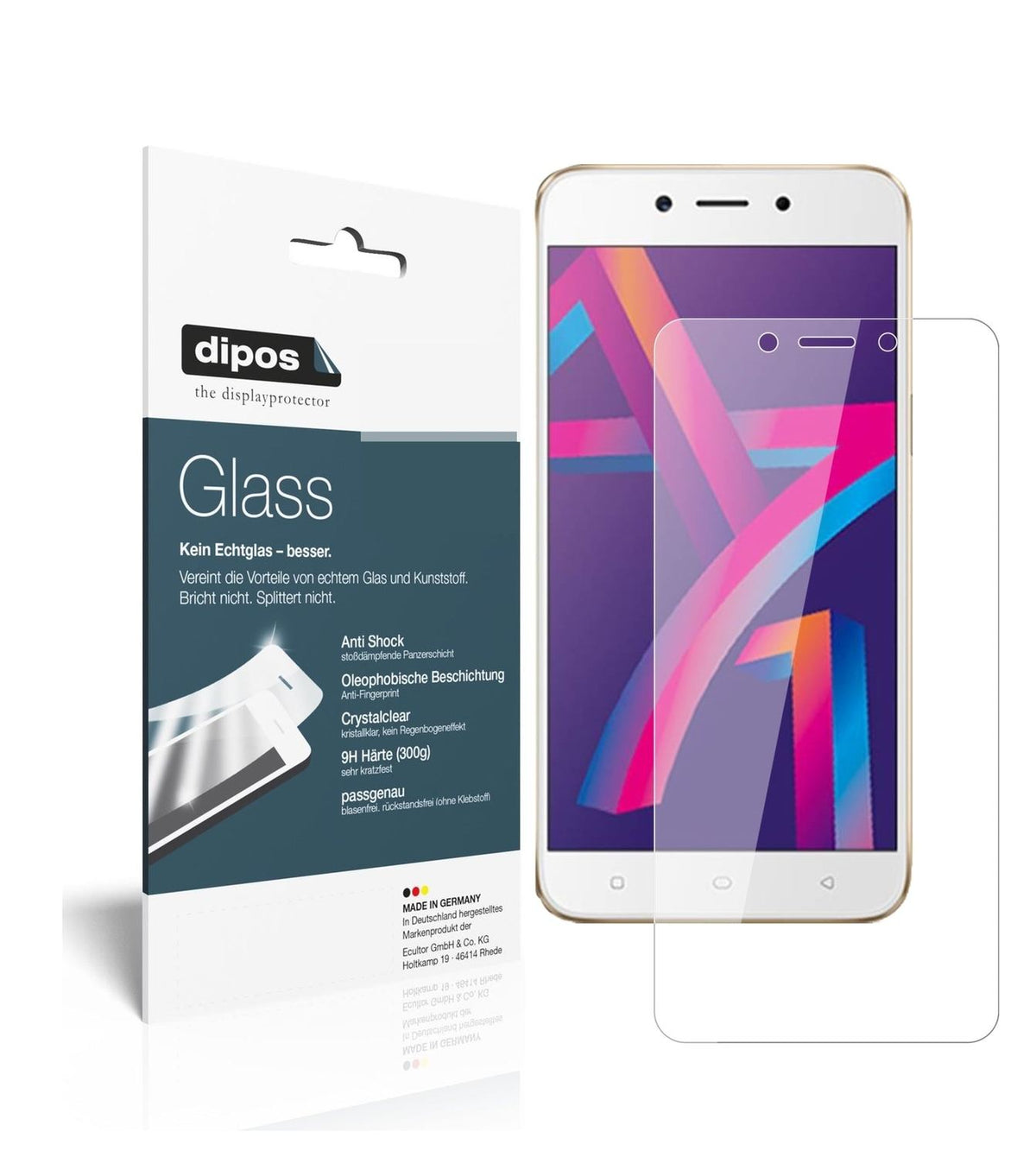 1x 9H Schutzfolie für Oppo A71 2018 Panzerfolie