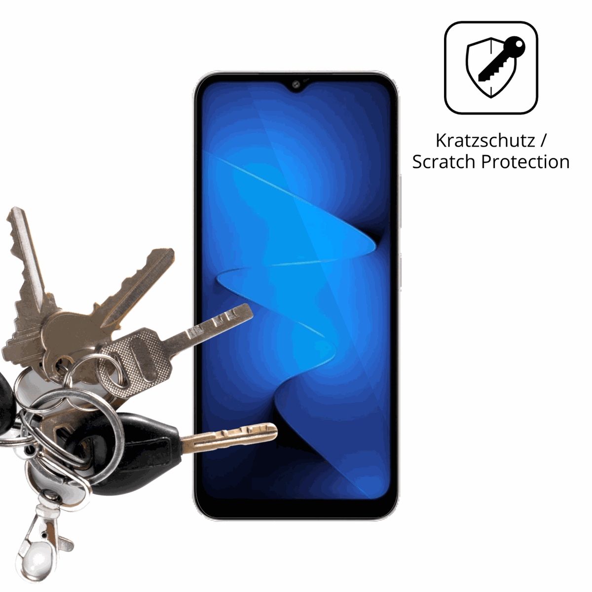 Schutz gegen Kratzer auf dem General Mobile Era 30 Pro Glas durch Schlüssel oder Ähnliches
