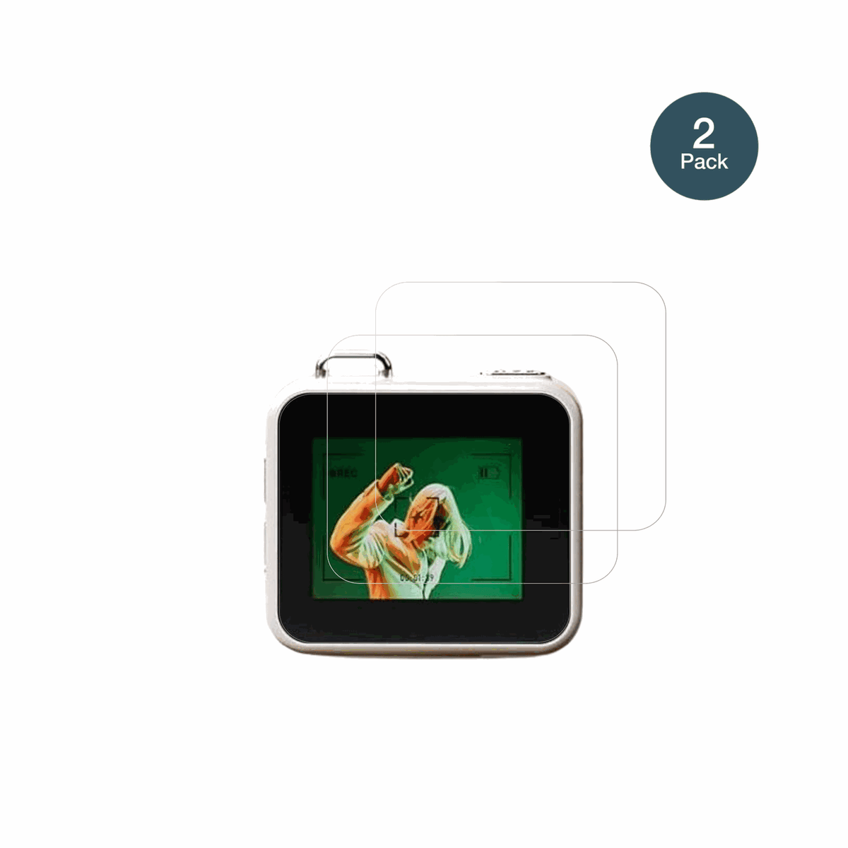 GetdoublerichCCD Mini Retro mit aufgebrachter dipos Flex Schutzfolie, glasklare Darstellung ohne Einschränkungen