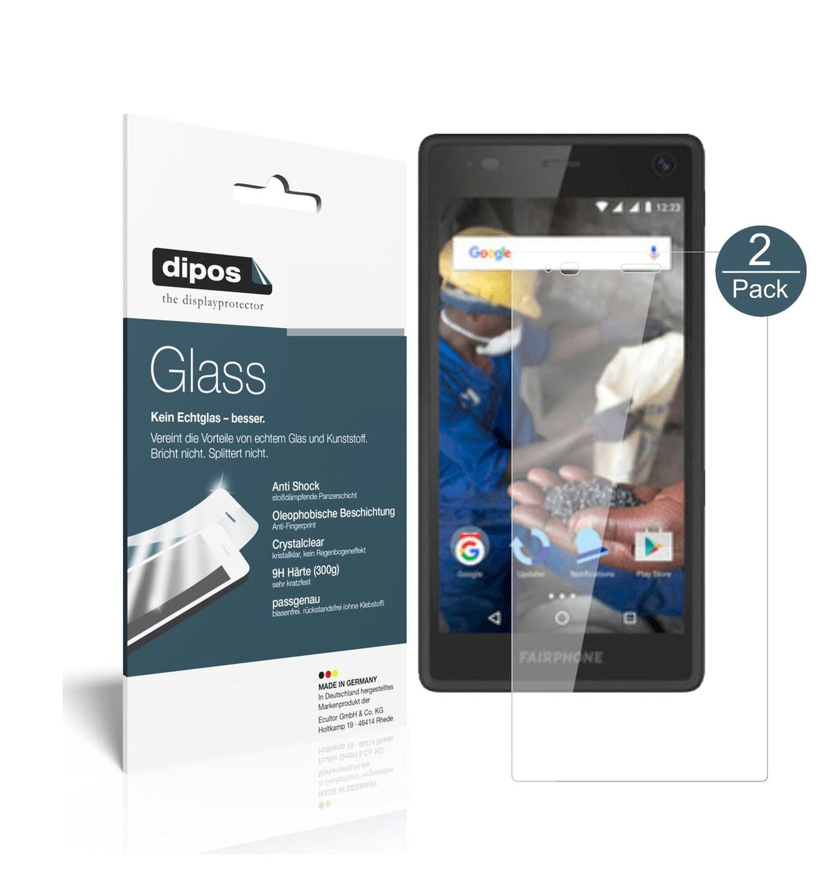 1x 9H Schutzfolie für Fairphone 2 Panzerfolie