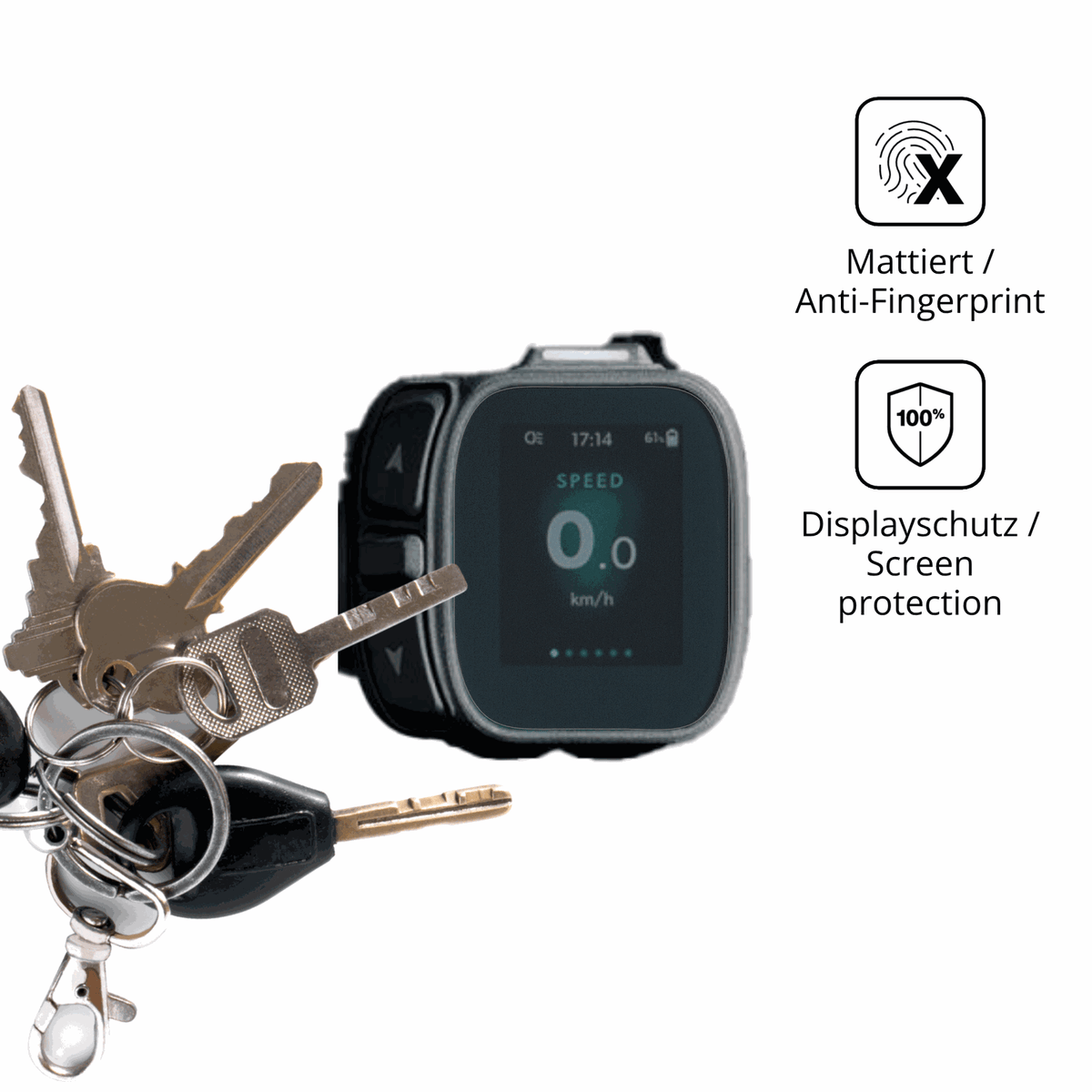 dipos Displayschutz für Giant Ridecontrol Dash 2 2026, mattierte Oberfläche, Blickschutzfilter und perfekter Passform