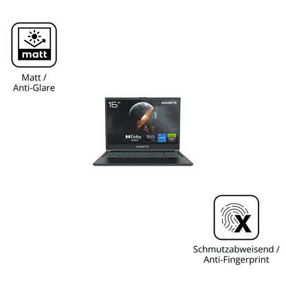 Dünne und entspiegelnde Folie passend zugeschnitten für Gigabyte G6 2023