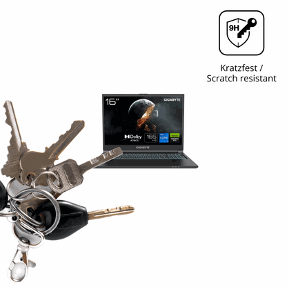 dipos Displayschutz für Gigabyte G6 2023, transparente Oberfläche, perfekte Passform auch für die Rundungen