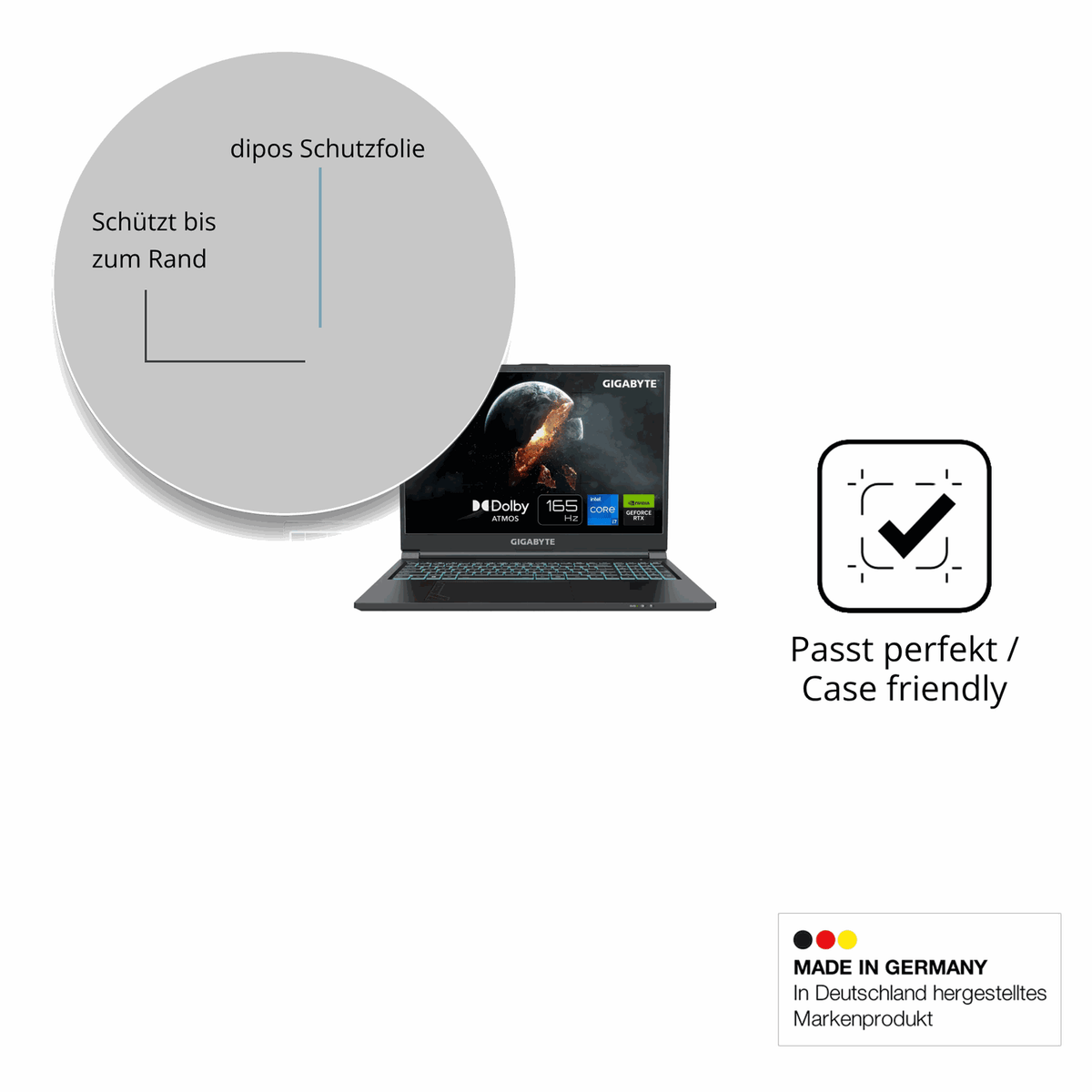 Besonders flexibler Displayschutz mit Anti-Shock-Schicht im Materialmix