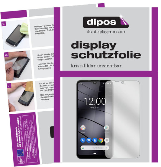 Klare Displayschutzfolie von dipos passend für Gigaset GS190, präziser Zuschnitt und blasenfrei montiert