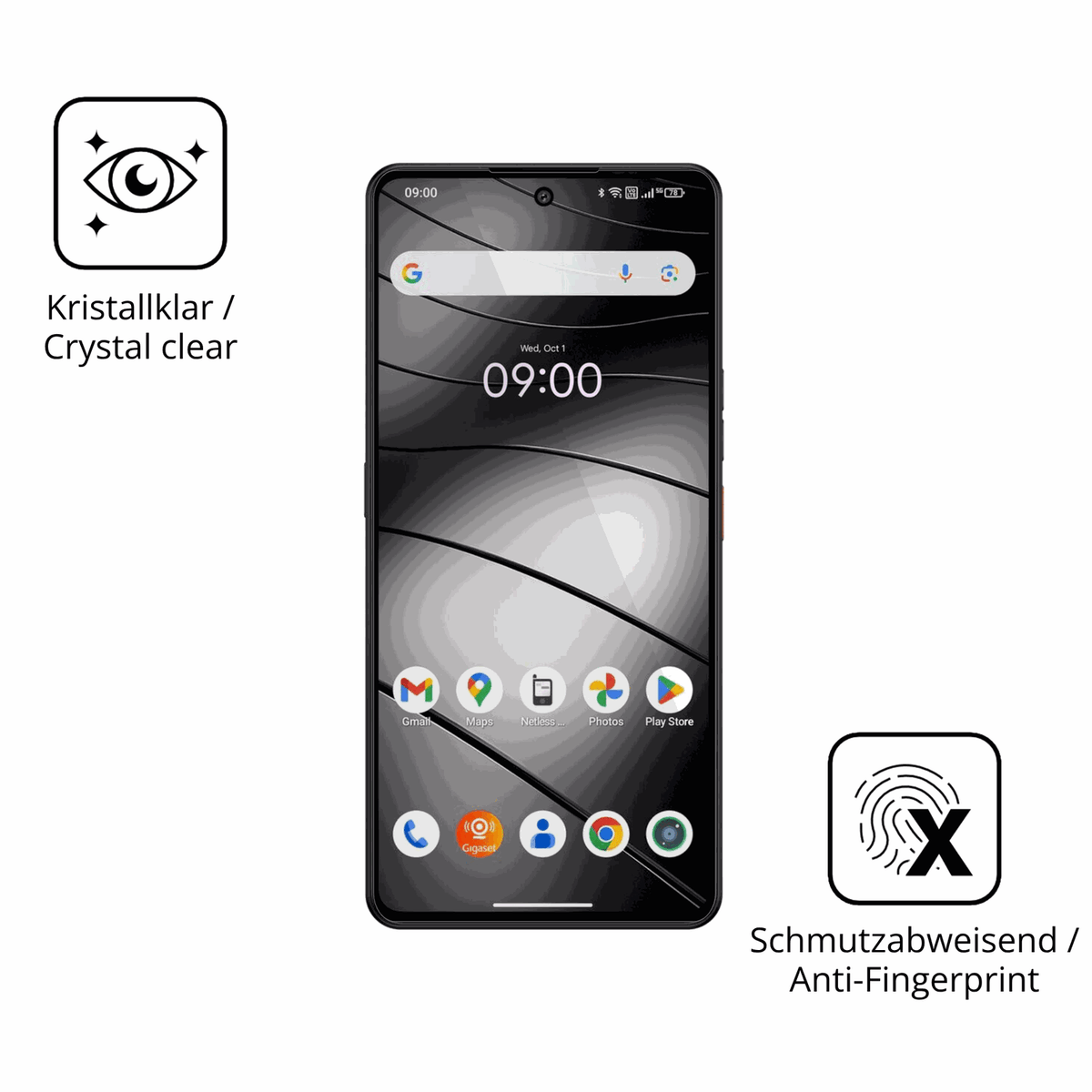 Flexible TPU-Folie passend zugeschnitten für Gigaset GS6 Pro, vollständige Abdeckung