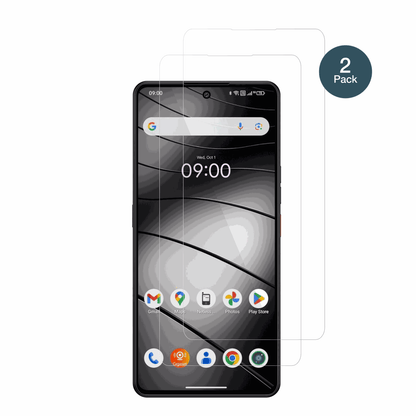 GigasetGS6 Pro mit aufgebrachter dipos Flex Schutzfolie, glasklare Darstellung ohne Einschränkungen