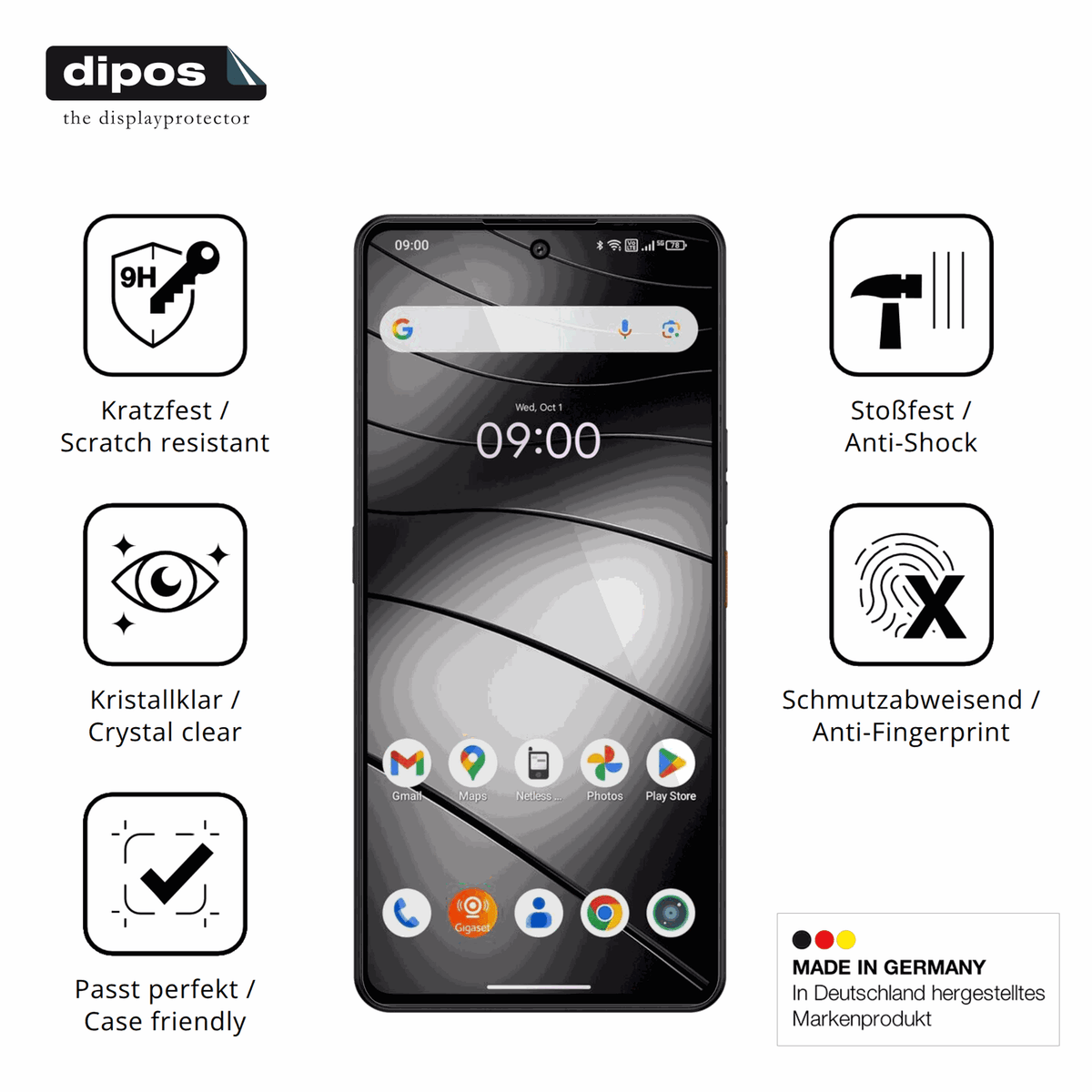 Displayschutz hergestellt in Deutschland, höchste Qualität made in Germany