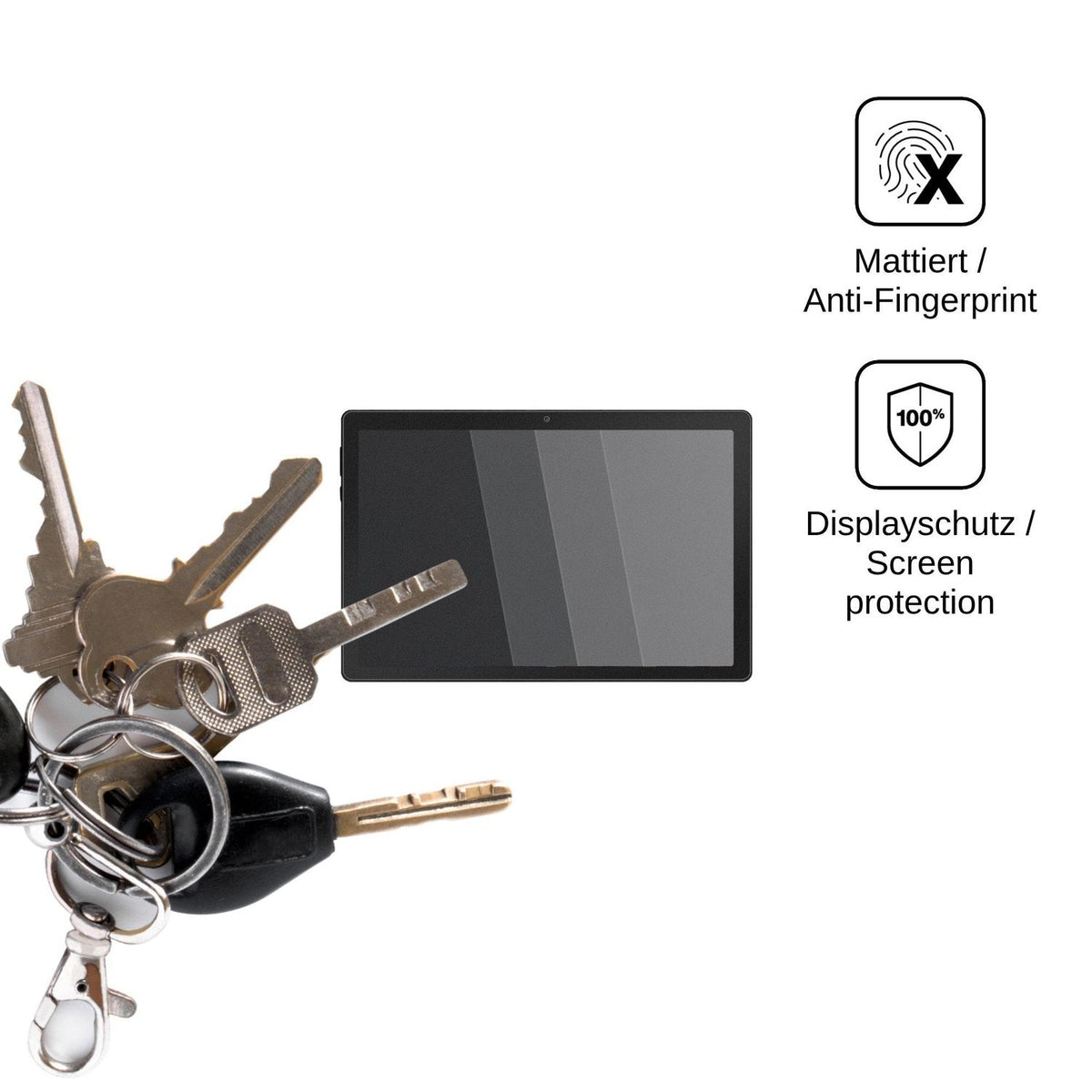 Blickschutzfolie für Gleeso Tablet 10.1 matt Schutzfolie Privacy