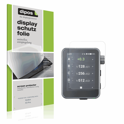 Matte Displayschutzfolie von dipos passend für Godox X3 Pro, präziser Zuschnitt und blasenfrei montiert