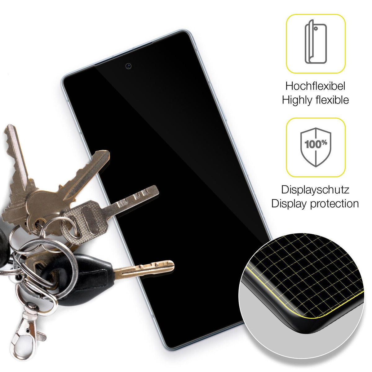 dipos Displayschutz für Google Pixel 7a, transparente Oberfläche, geringe Dicke und perfekte Passform