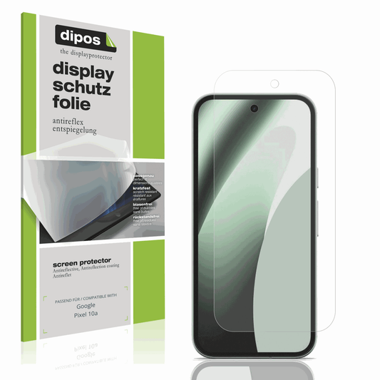Matte Displayschutzfolie von dipos passend für Google Pixel 10a, präziser Zuschnitt und blasenfrei montiert