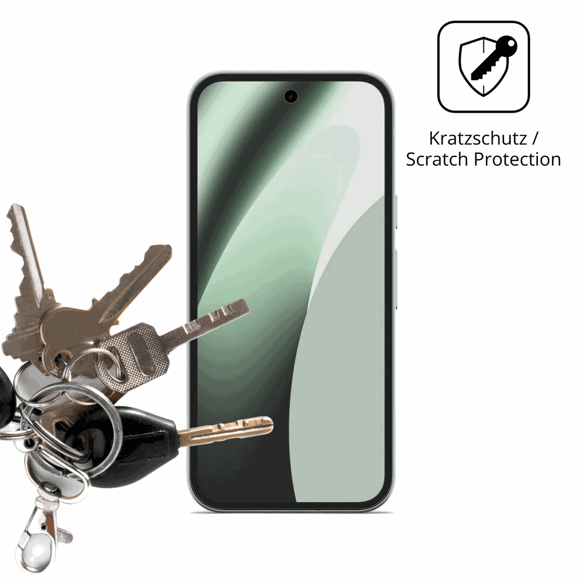 Schutz gegen Kratzer auf dem Google Pixel 10a Glas durch Schlüssel oder Ähnliches