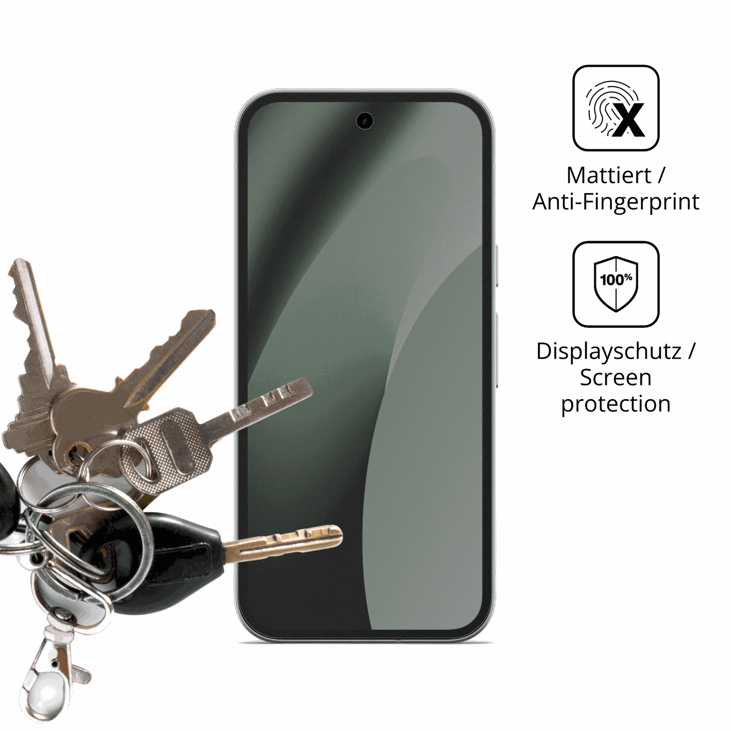 dipos Displayschutz für Google Pixel 10a, mattierte Oberfläche, Blickschutzfilter und perfekter Passform