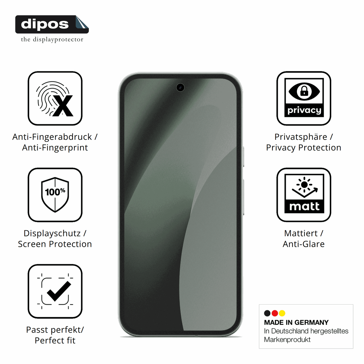 Privatsphäre-Schutz durch Sichtschutz-Folie passend zugeschnitten für Google Pixel 10a