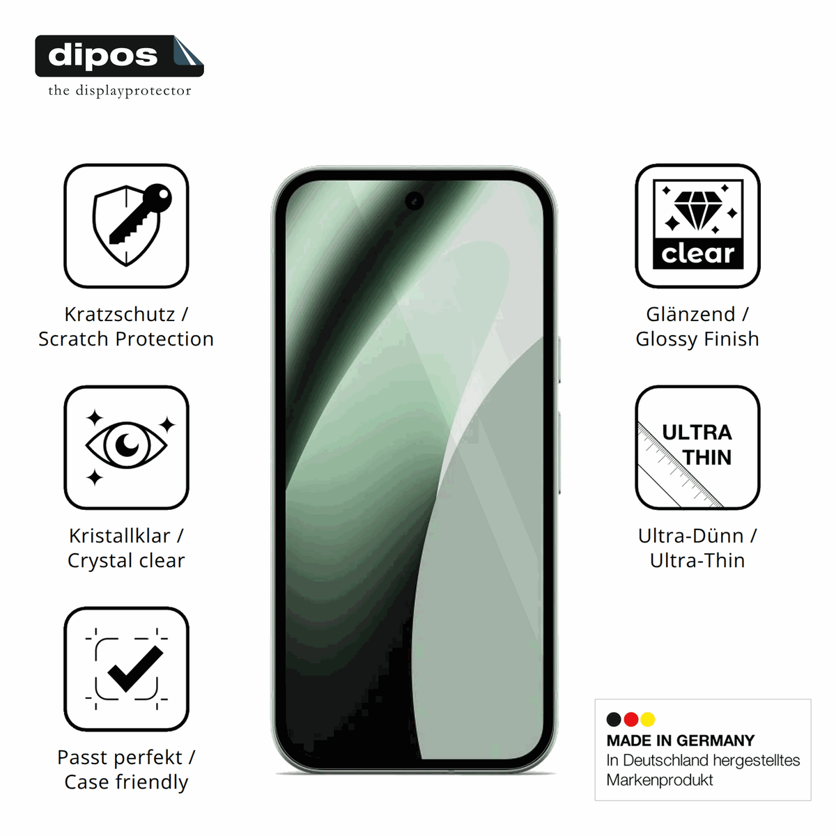 Displayschutz hergestellt in Deutschland, höchste Qualität made in Germany