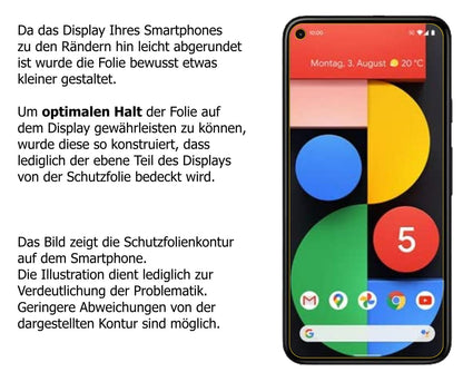 1x Schutzfolie klar für Google Pixel 5 Display-Schutzfolie