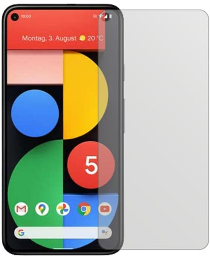 GooglePixel 5 mit aufgebrachter dipos Displayschutzfolie, die lästige Fingerabdrücke minimiert