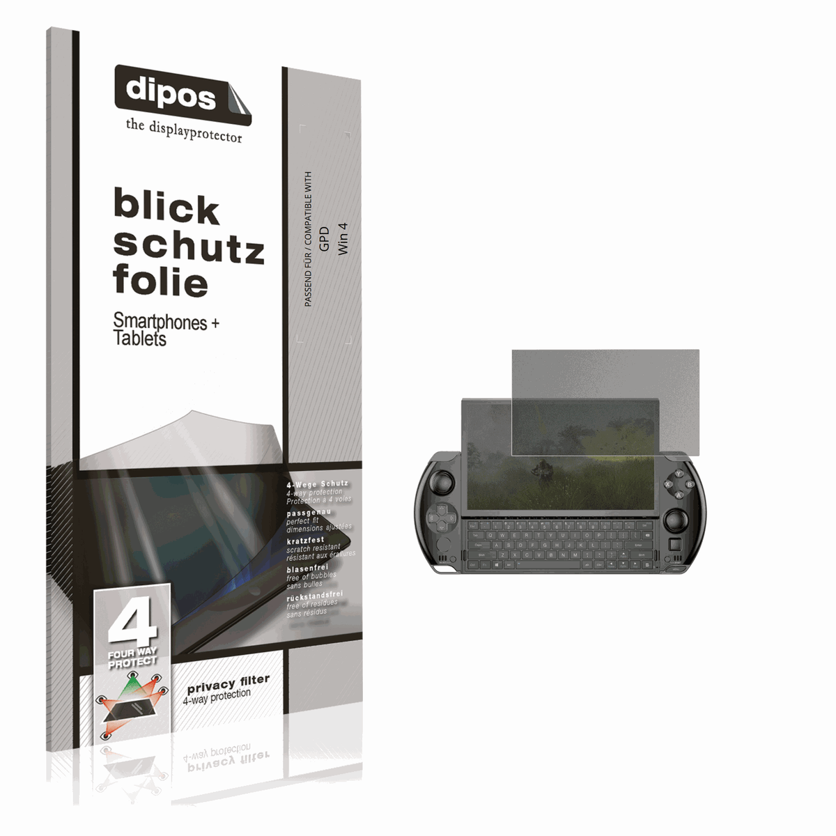 Blickschutzfolie für GPD Win 4 matt Schutzfolie Privacy