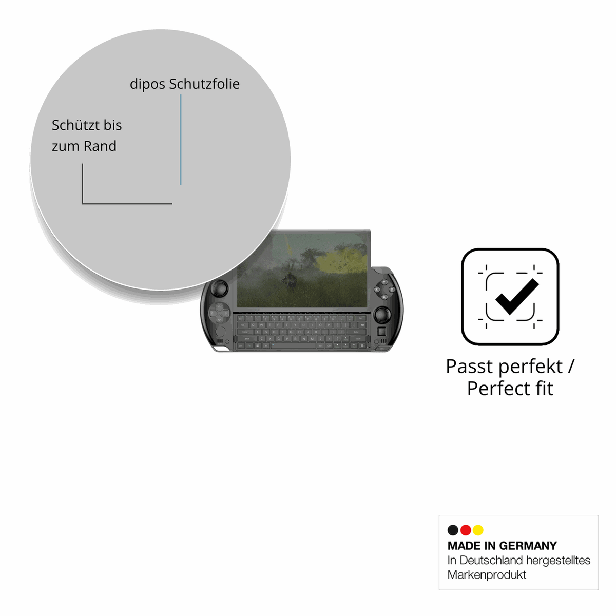 Blickschutzfolie für GPD Win 4 matt Schutzfolie Privacy