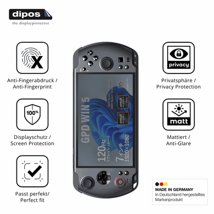 Privatsphäre-Schutz durch Sichtschutz-Folie passend zugeschnitten für GPD Win 5
