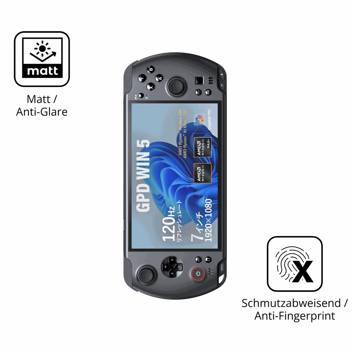 9H Hartbeschichtete, flexible Folie passend zugeschnitten für GPD Win 5