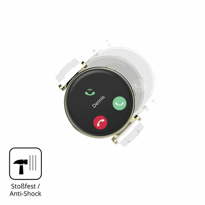Schutz gegen Kratzer auf dem Hama Smartwatch 7000 Glas durch Schlüssel, Stöße gegen die Tischkante oder Stürze