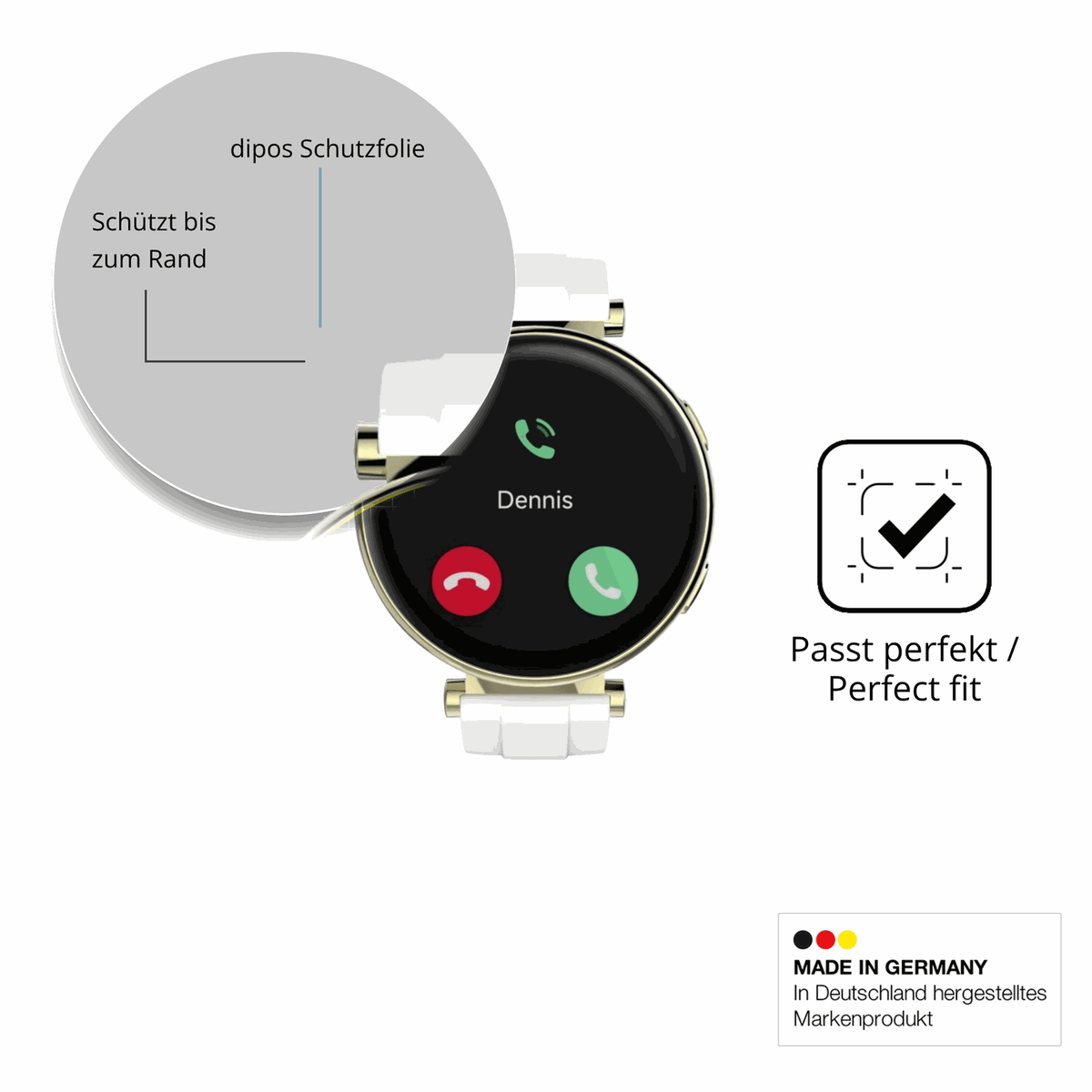 Schutzfolie mit optimaler Passform, zur Verwendung mit Hüllen geeignet