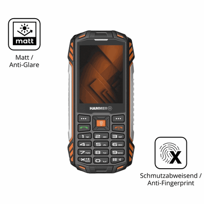 2x 9H Schutzfolie matt für Hammer Power Plus LTE Panzerfolie